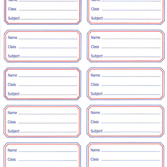 1 Sheets of School Labels x 10 - The Gofer