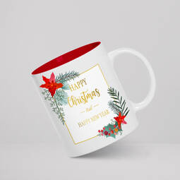 Personalised Christmas Mug With Coloured Interior